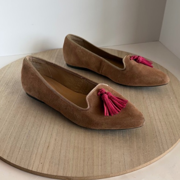 Hush Puppies Shoes - Hush Puppies Women’s Loafers Size 8.5 Brown Suede Tassel Flats Slip-On Comfort